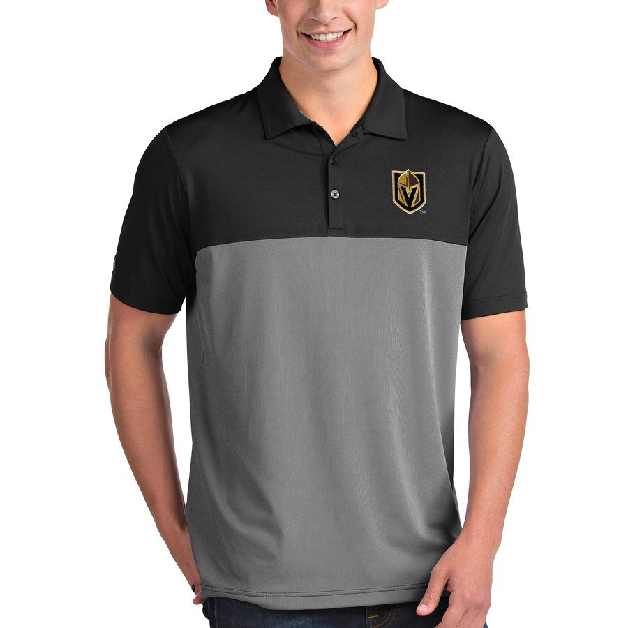 Vegas Golden Knights pánské polo tričko Antigua Venture Polo Black - Vegas Golden Knights trička, polo trička, košile