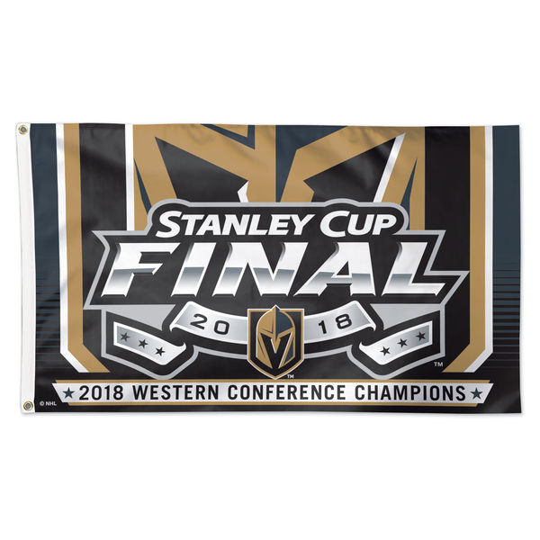 Vegas Golden Knights vlajka 2018 Western Conference Champions On-Ice Flag - Vegas Golden Knights vlajky, plakáty
