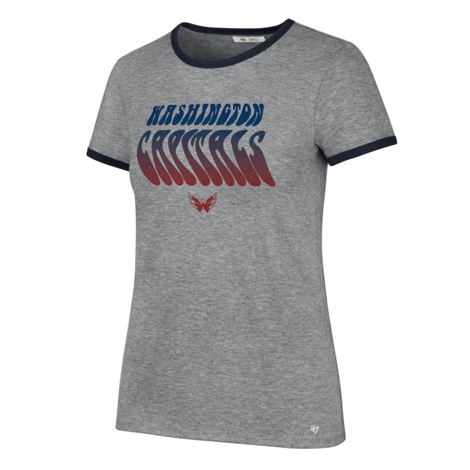 Washington Capitals dámské tričko Letter Ringer grey - Washington Capitals dámské oblečení