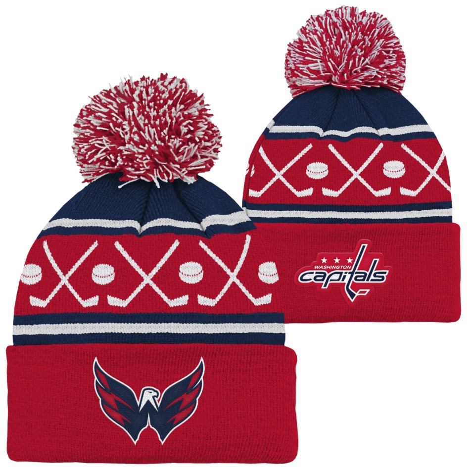 Washington Capitals dětská zimní čepice NHL Face-Off Cuff Pom - Washington Capitals dětské oblečení
