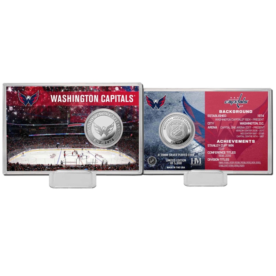 Washington Capitals sběratelská mince History Silver Coin Card Limited Edition od 5000