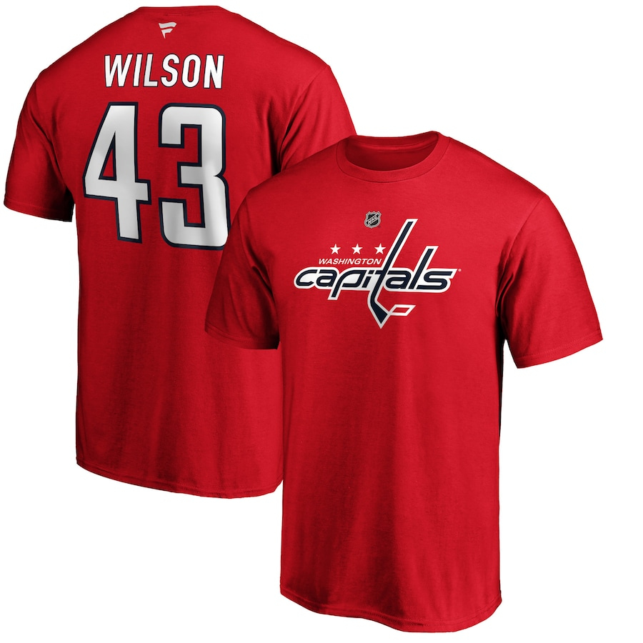 Washington Capitals pánské tričko Tom Wilson #43 Stack Logo Name & Number - Washington Capitals trička, polo trička, košile