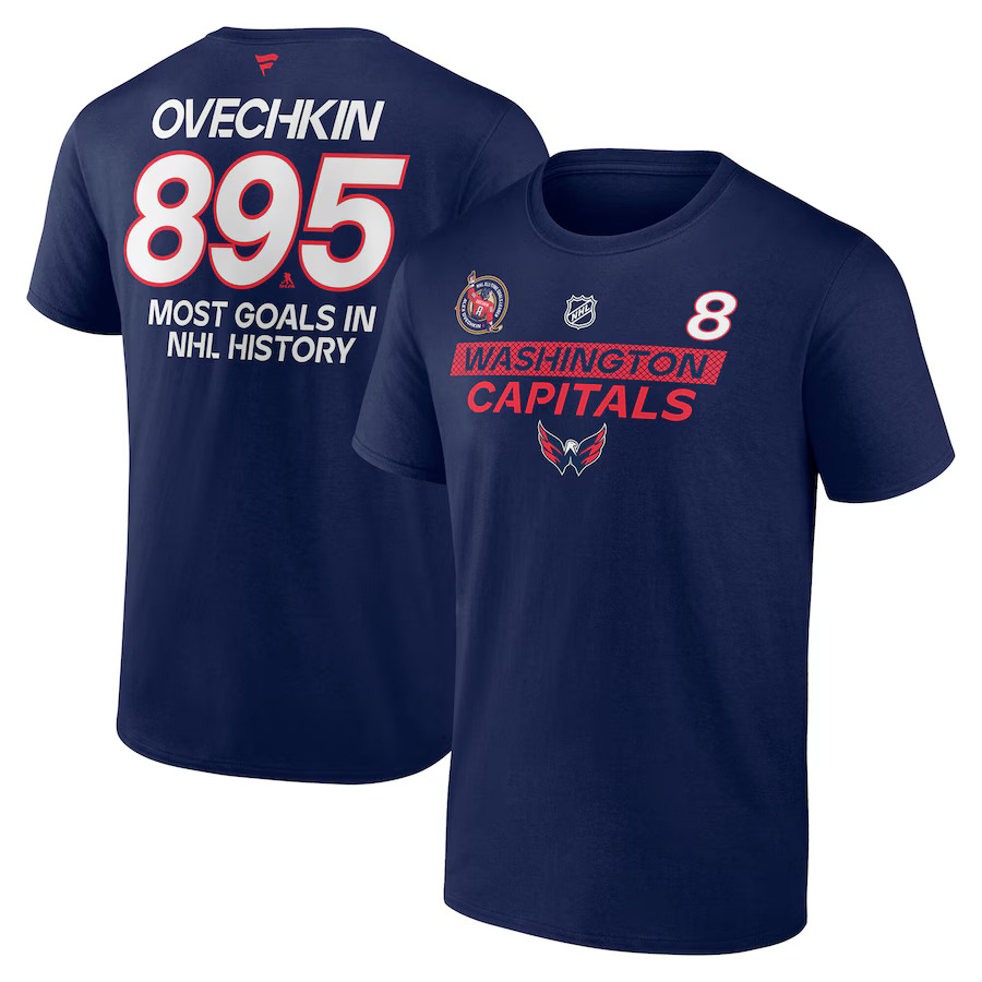 Washington Capitals pánské tričko Alex Ovechkin #8 Washington Capitals The GR8 Chase Scorer Name & Number