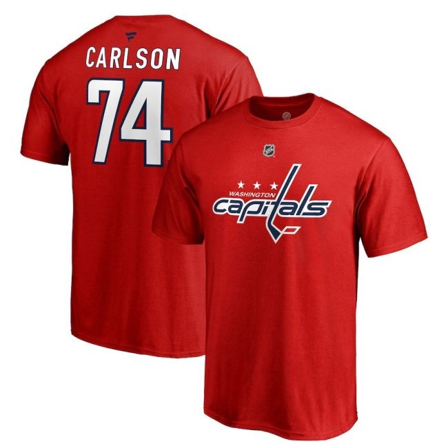 Tričko 74 John Carlson Stack Logo Name & Number Capitals - Washington Capitals Trička