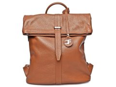 Carla Ferreri Dámský kožený batoh CF1884 Cognac