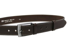 Penny Belts Pánský kožený opasek 35-1-40 dark brown 115 cm