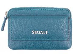 SEGALI Kožená mini peněženka-klíčenka 7483 A blue