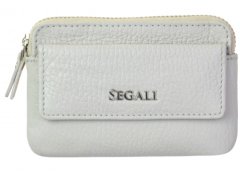 SEGALI Kožená mini peněženka-klíčenka 7483 A grey