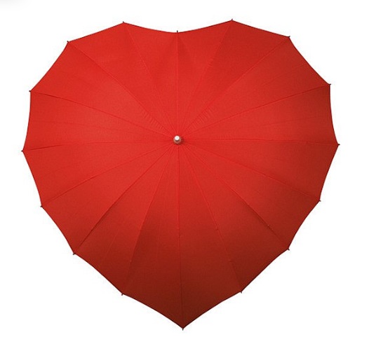 Blooming Brollies Dámský holový deštník Heart Shaped Red BCSHRE - Deštníky Holové deštníky Mechanické holové deštníky