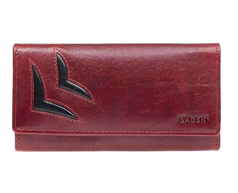 Lagen Dámská kožená peněženka 6011/T Red/Bl - Peněženky Kožené peněženky