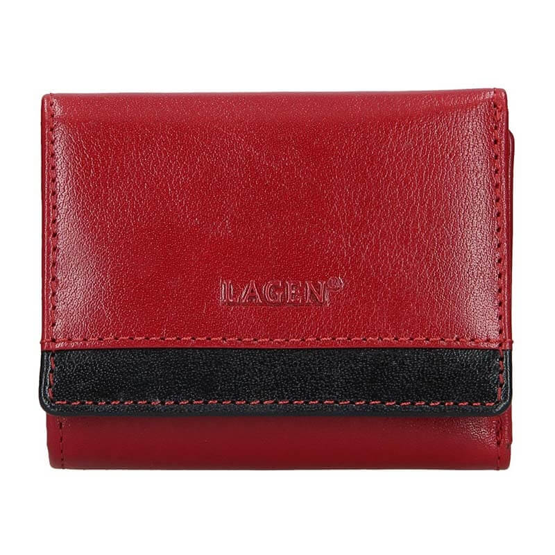 Lagen Dámská kožená peněženka BLC-160231 Red/Blk - Peněženky Kožené peněženky