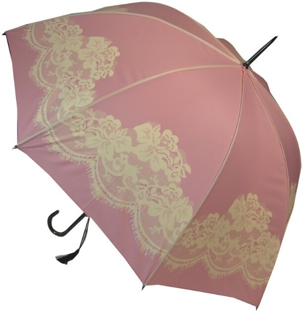 Blooming Brollies Dámský holový deštník Pink Vintage lace BCSVP - Deštníky Holové deštníky Automatické holové deštníky