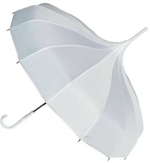 Blooming Brollies Dámský holový deštník Plain White Pagoda BCSPPAWH - Deštníky Holové deštníky Mechanické holové deštníky