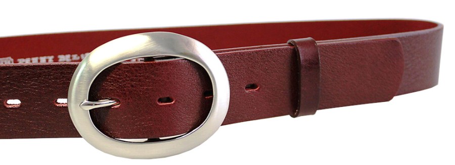 Penny Belts Dámský kožený opasek 11895 Tmavě Červený 115 cm