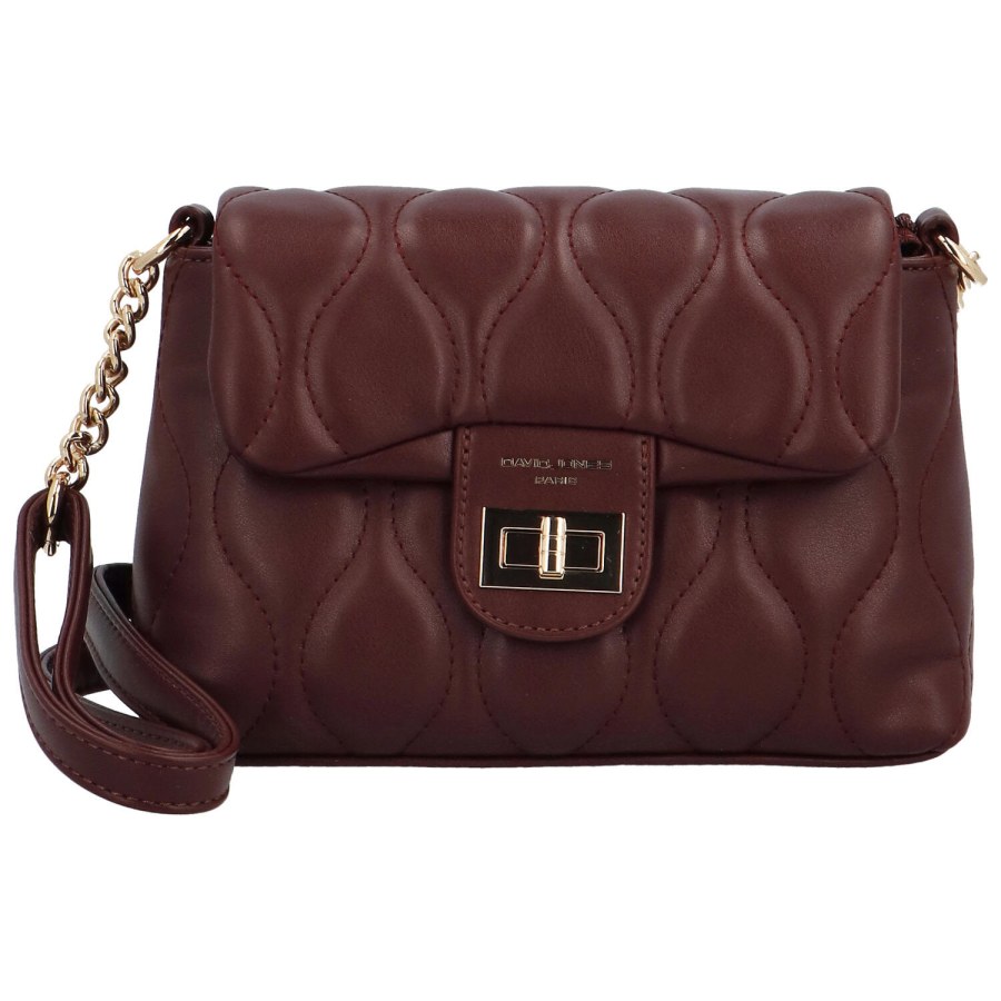 David Jones Dámská crossbody kabelka CM6700B Bordeaux - Kabelky Crossbody kabelky