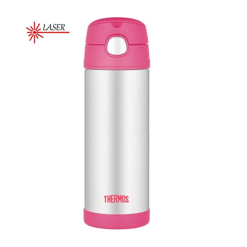 Thermos FUNtainer Dětská termoska s&nbsp;brčkem - růžová 470 ml - Stylové doplňky Láhve na pití a&nbsp;termosky