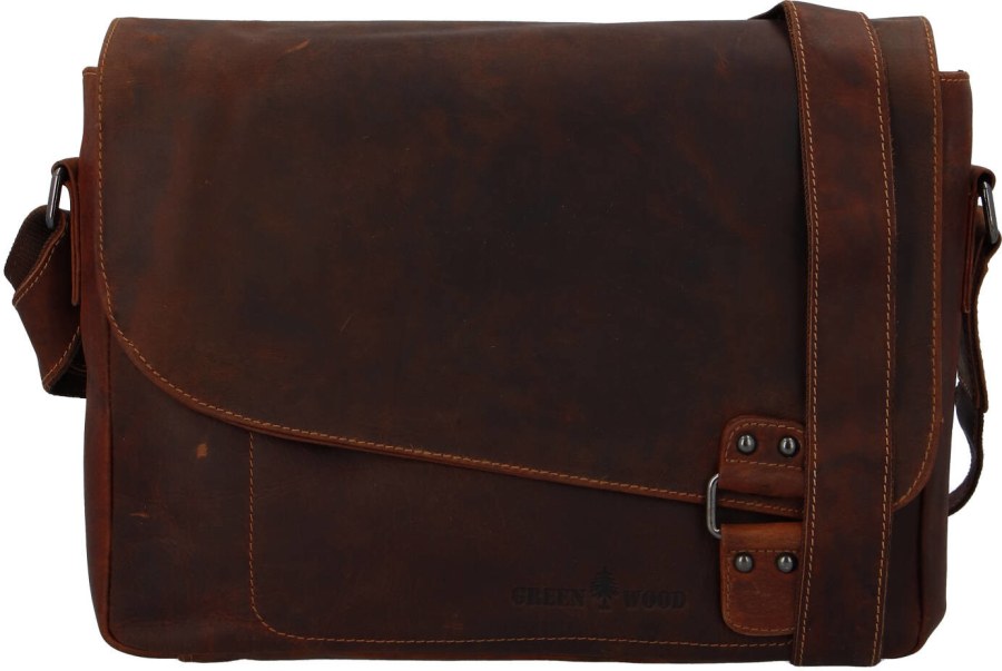 GREENWOOD Pánská kožená taška na notebook 837 sandal - Tašky Crossbody tašky