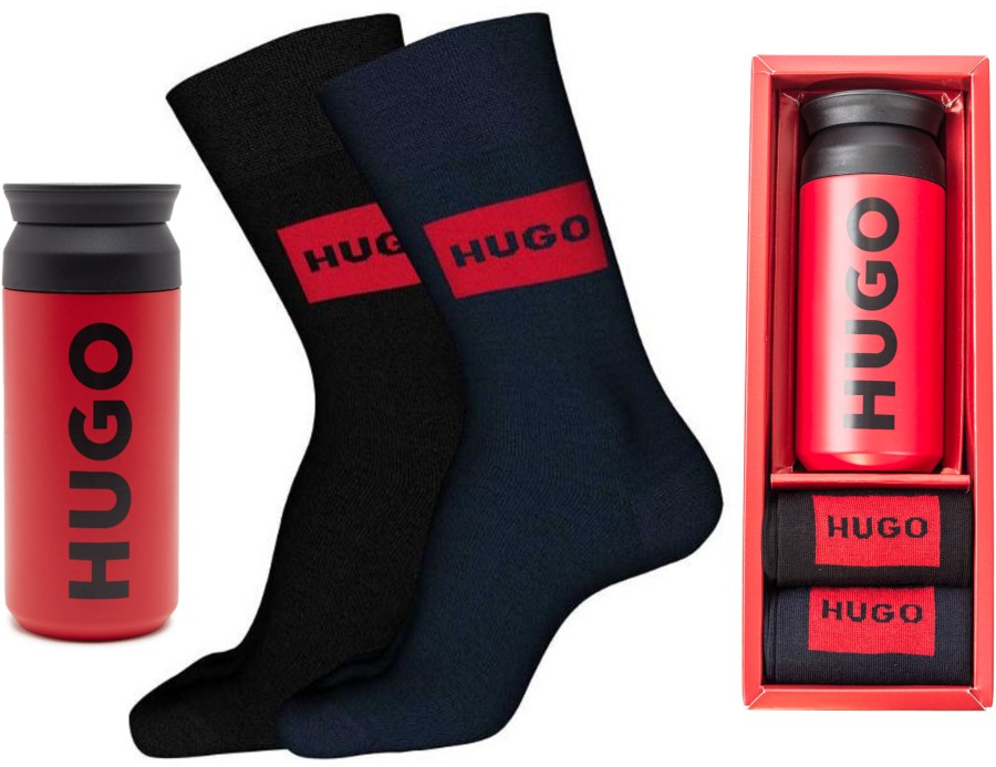 Hugo Boss Pánská dárková sada HUGO - ponožky a termoska 50502012-960 40-46 - Láhve na pití a termosky