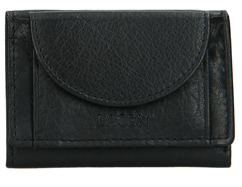 Lagen Kožená minipeněženka W-2030 Black - Peněženky Kožené peněženky