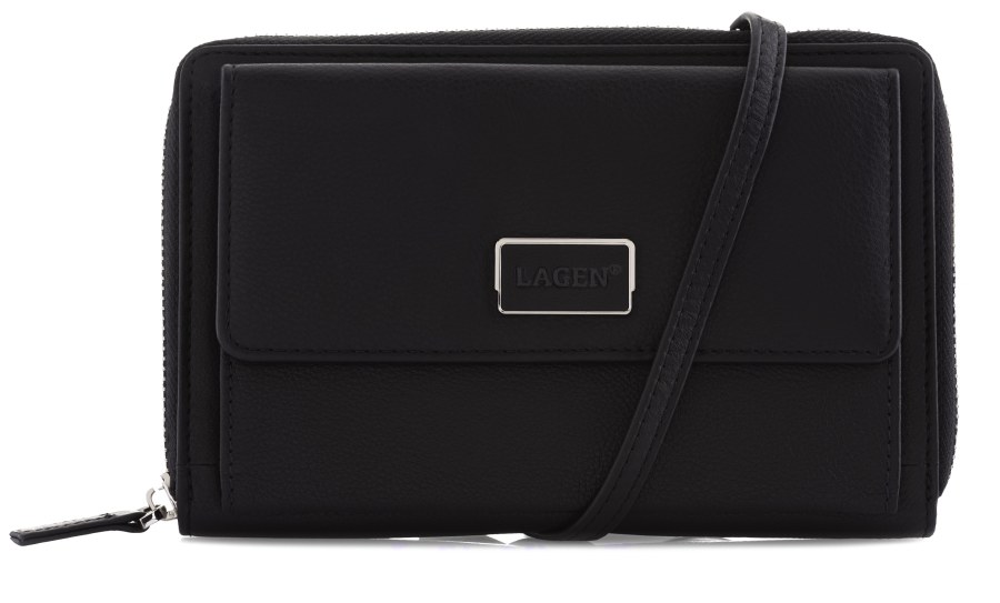 Lagen Dámská kožená crossbody kabelka BLC/5425 Black - Kabelky Crossbody kabelky