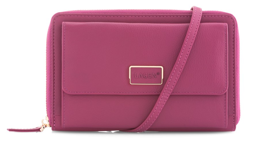 Lagen Dámská kožená crossbody kabelka BLC/5425 Cranberry - Kabelky Crossbody kabelky