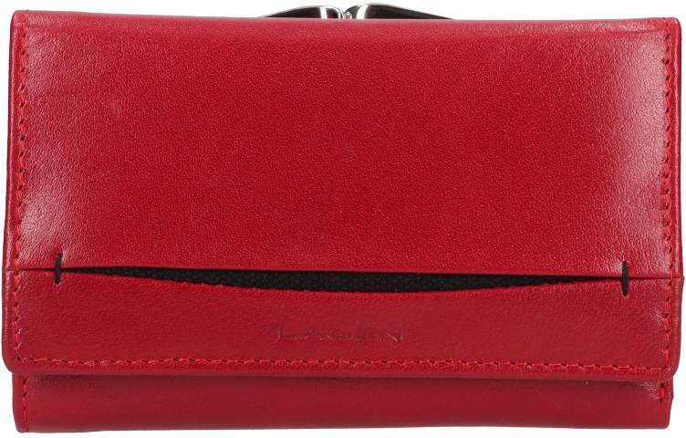 Lagen Dámská kožená peněženka 50752 RED/BLK - Peněženky Kožené peněženky