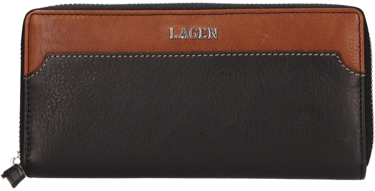 Lagen Dámská kožená peněženka BLC-5260 BLK/CGN - Peněženky Kožené peněženky