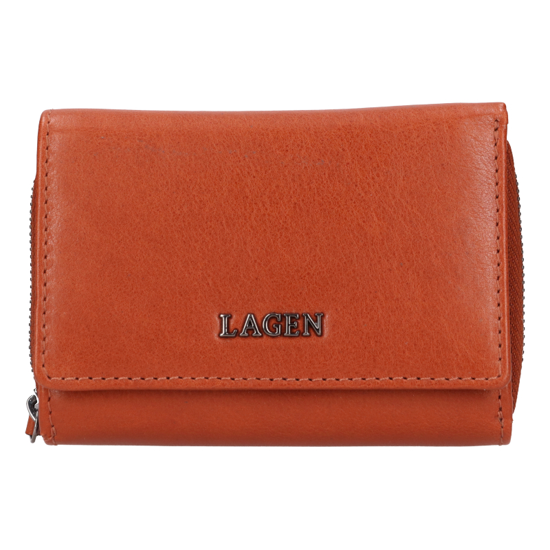 Lagen Dámská kožená peněženka LG-7643 COGNAC - Peněženky Kožené peněženky