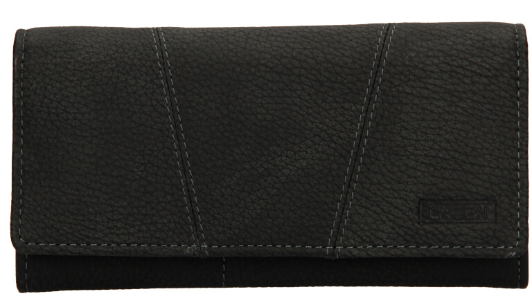 Lagen Dámská kožená peněženka pwl-388/w Black - Peněženky Kožené peněženky