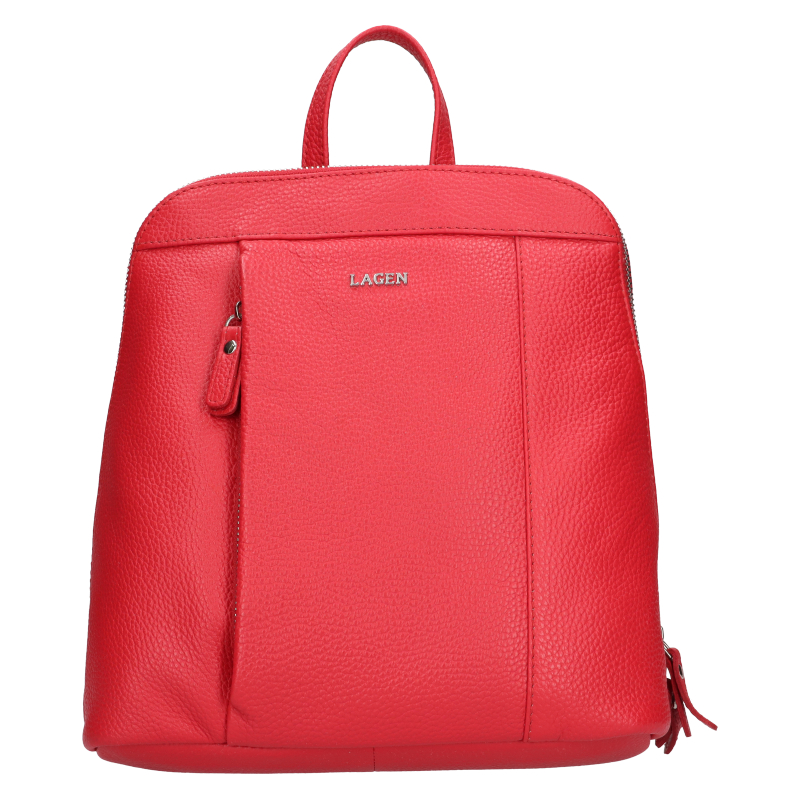 Lagen Dámský kožený batoh BLC-20/1520/ML RED - Batohy Fashion batohy