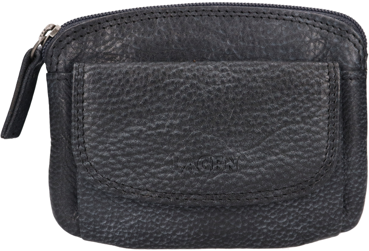 Lagen Kožená mini peněženka-klíčenka 786-382/R -CHARCOAL - Peněženky Kožené peněženky