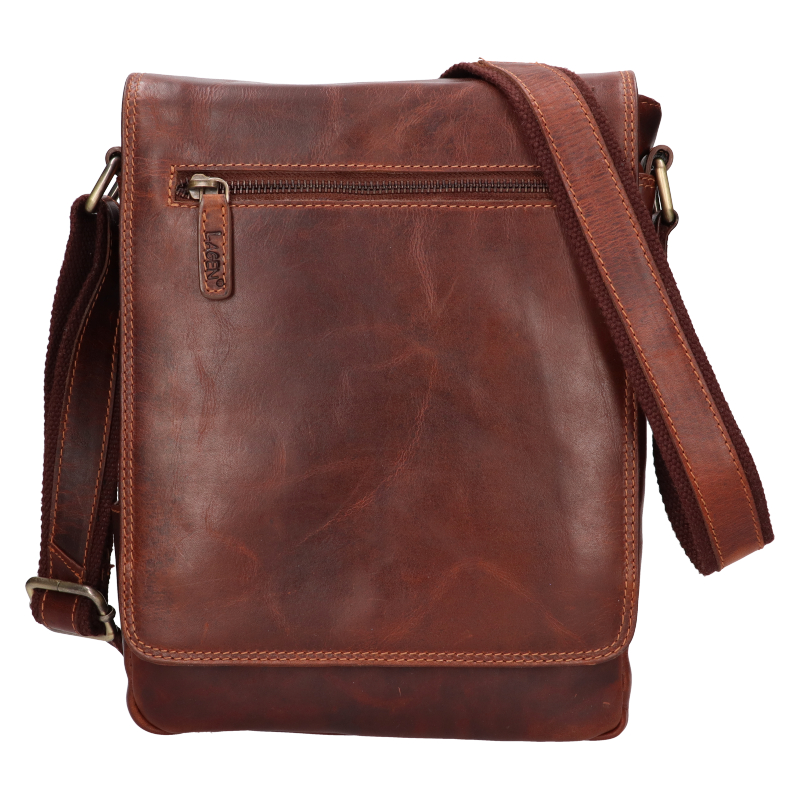 Lagen Pánská kožená crossbody taška LG-655 BRN - Tašky Crossbody tašky