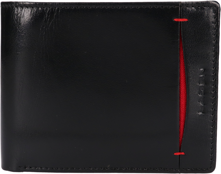 Lagen Pánská kožená peněženka 50749 BLACK/RED - Peněženky Elegantní peněženky