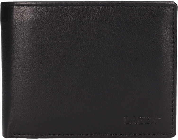 Lagen Pánská kožená peněženka LG-2146 BLK - Peněženky Elegantní peněženky