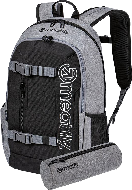 Meatfly Batoh Basejumper Grey Heather / Black - Batohy Batohy do školy