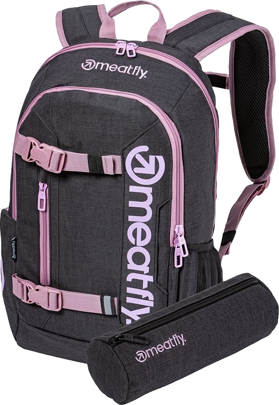 Meatfly Batoh Basejumper Pink / Charcoal Heather - Batohy Batohy do školy