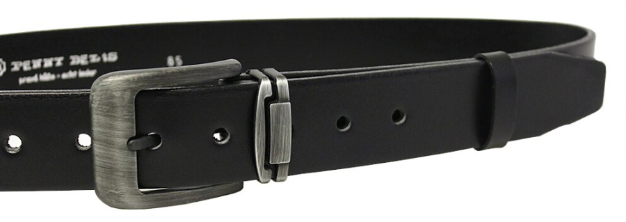 Penny Belts Pánský kožený opasek 507-60 black 100 cm - Opasky Kožené opasky