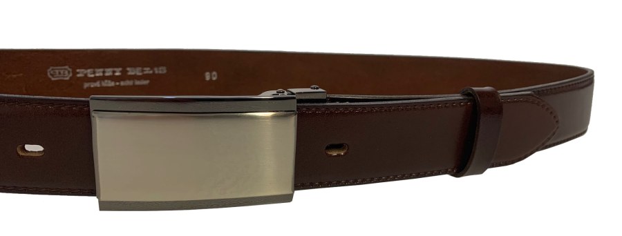 Penny Belts Pánský kožený společenský opasek 35-020-4PS-40 brown 90 cm - Opasky Kožené opasky
