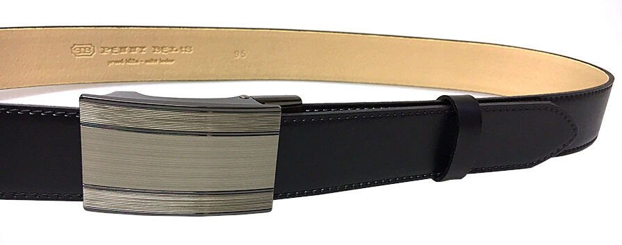Penny Belts Pánský kožený společenský opasek 35-020-A7 black 95 cm - Opasky Kožené opasky