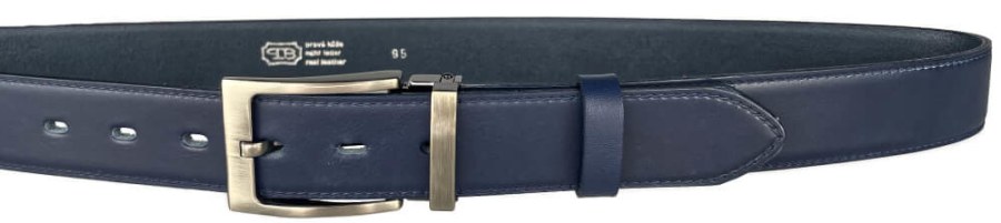 Penny Belts Pánský kožený společenský opasek 35-020-2-56 blue 115 cm - Opasky Kožené opasky