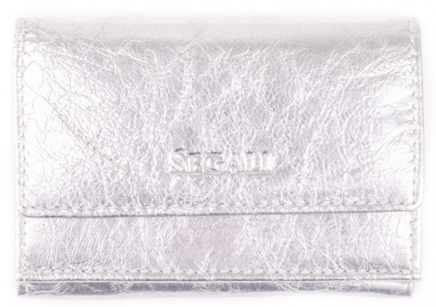 SEGALI Dámská kožená peněženka 1756 silver shiny - Peněženky Kožené peněženky