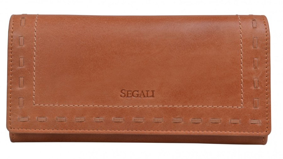 SEGALI Dámská kožená peněženka 7052 cognac - Peněženky Kožené peněženky