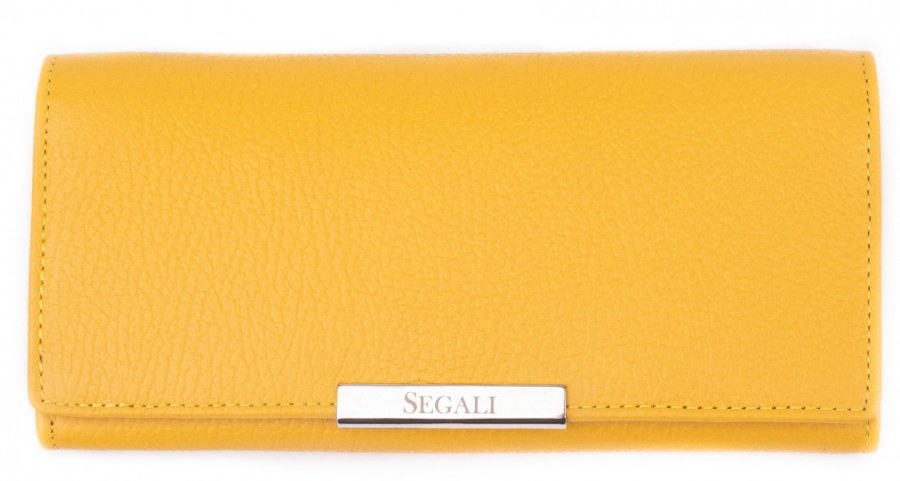SEGALI Dámská kožená peněženka 7066 yellow - Peněženky Kožené peněženky