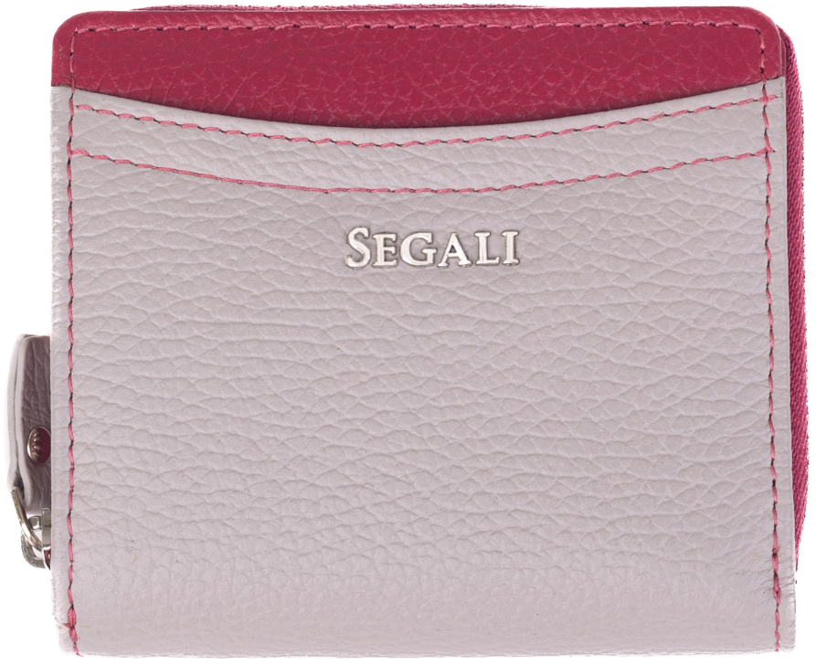 SEGALI Dámská kožená peněženka 7544 B grey/magenta - Peněženky Kožené peněženky
