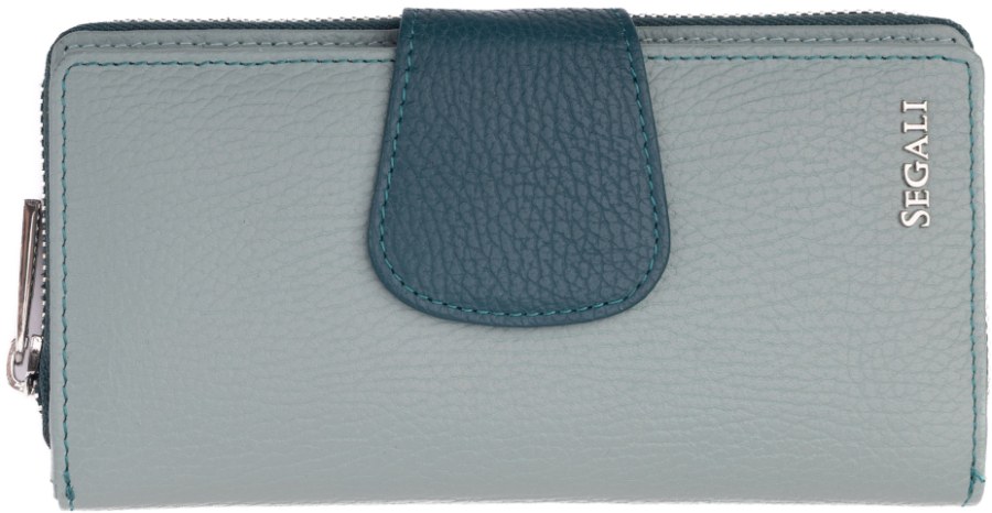 SEGALI Dámská kožená peněženka 7617 B sage/blue - Peněženky Kožené peněženky
