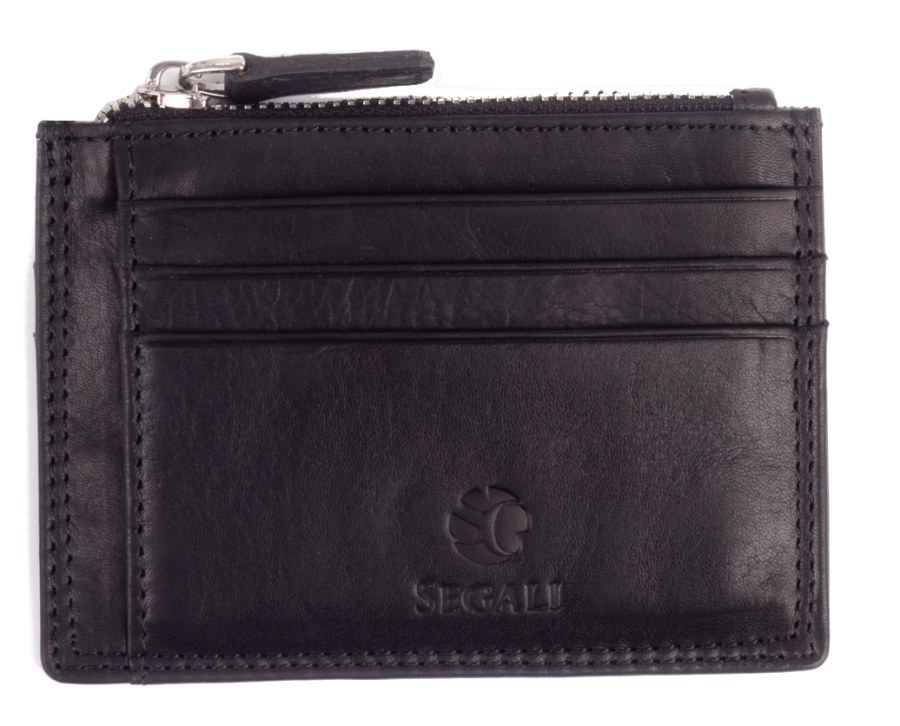 SEGALI Dokladovka kožená 02 black 796P - Tašky, peněženky Dokladovky