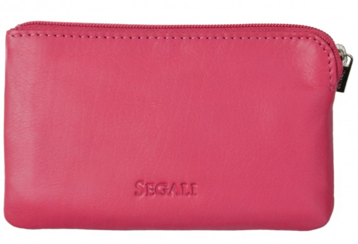 SEGALI Kožená mini peněženka-klíčenka 7289 pink - Peněženky Kožené peněženky