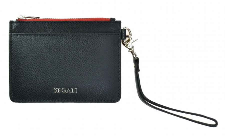 SEGALI Kožená mini peněženka-klíčenka 7290 A Black - Peněženky Kožené peněženky