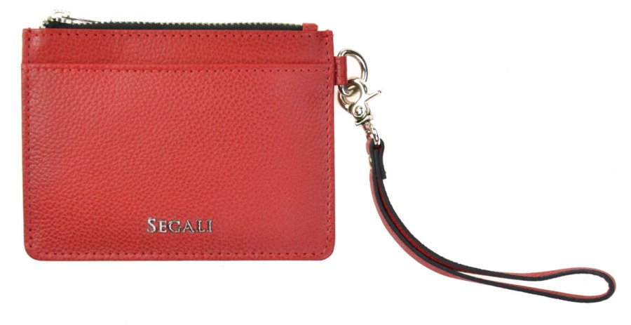 SEGALI Kožená mini peněženka-klíčenka 7290 A red - Peněženky Kožené peněženky