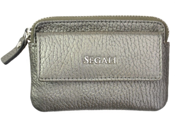 SEGALI Kožená mini peněženka-klíčenka 7483 A silver/gold - Peněženky Kožené peněženky